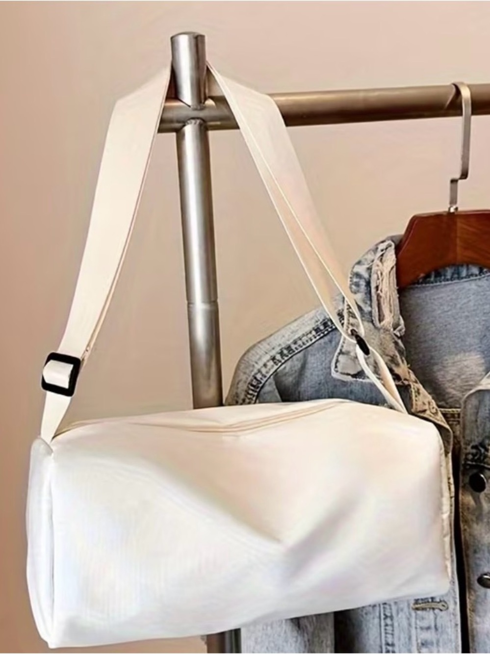 White Cylinder mini duffle bag